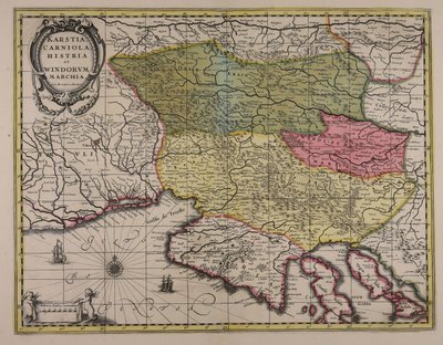 Karstië, Carniola, Histria en Windorum marchia door Gerardus Mercator