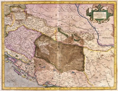 Sclavonië, Kroatië, Bosnië en Dalmatië (gravure) door Gerardus Mercator