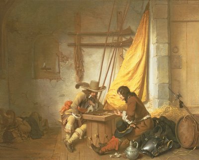 Soldaten die tric-trac spelen, 1653 door Gerbrand van den Eeckhout