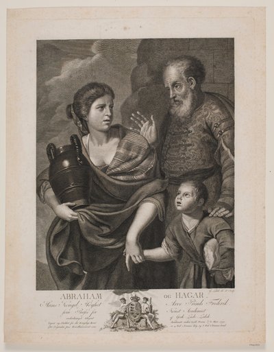 Abraham en Hagar door Gerhard Ludvig Lahde