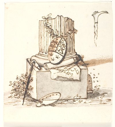 Een gebroken zuil door Gerhard Ludvig Lahde