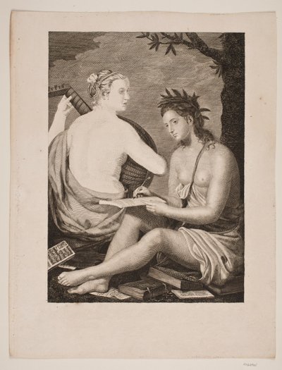 Terpsichore en Kalliope door Gerhard Ludvig Lahde
