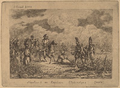 Napoleon I en kapitein Elphinstone (Napoleon I et le Capitaine Elphinstone) door Gerhardus Emaus de Micault
