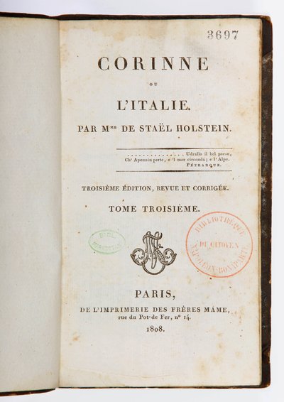 Titelpagina van Corinne ou l