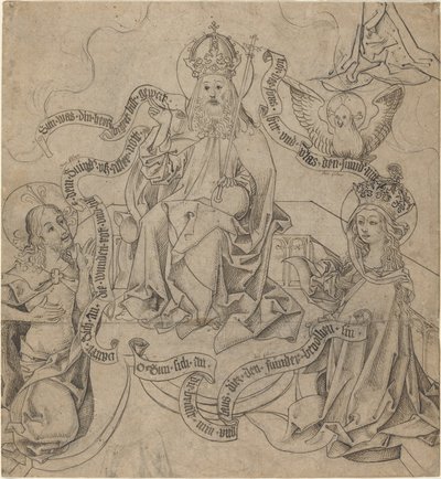 Christus en Maria die bij God de Vader bemiddelen door German 15th Century
