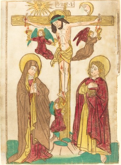 Christus aan het Kruis met Engelen door German 15th Century