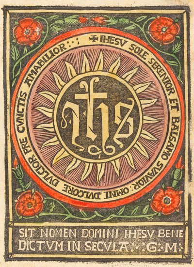 Monogram JHS in een vlammende cirkel door German 15th Century
