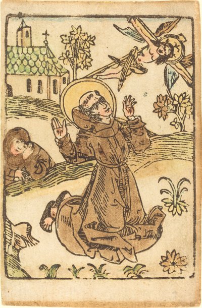 Sint Franciscus ontvangt de stigmata door German 15th Century