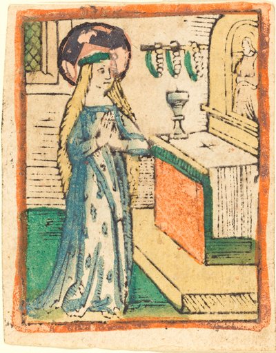De Maagd in een Gewaad Geborduurd met Korenaren door German 15th Century