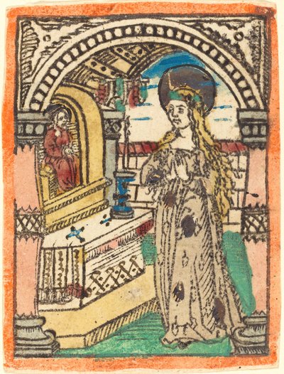 De Maagd in een Gewaad Geborduurd met Korenaren door German 15th Century