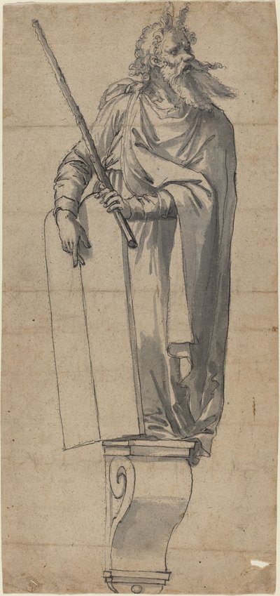 Een beeldhouwwerk van Mozes door German 16th Century