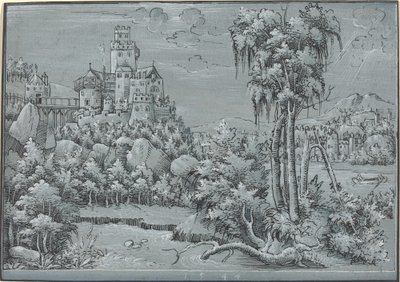 Landschap met een kasteel door German 16th Century