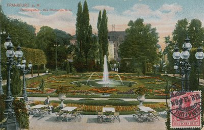 Frankfurt, Palmengarten, De bloemenparterre. Briefkaart verzonden in 1913. door German Photographer