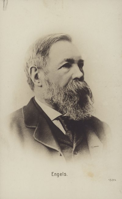 Friedrich Engels (1820-1895), Duits politiek theoreticus, sociaal wetenschapper en schrijver (z/w foto) door German Photographer