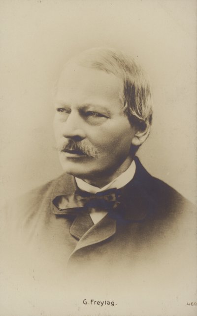 Gustav Freytag (1816-1895), Duits romanschrijver en toneelschrijver (z/w foto) door German Photographer