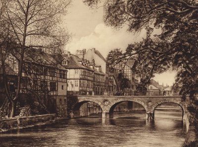 Marstall Bridge, Hannover (z/w foto) door German Photographer