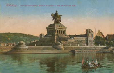 Monument voor keizer Wilhelm I, Koblenz. Briefkaart verzonden in 1913. door German Photographer