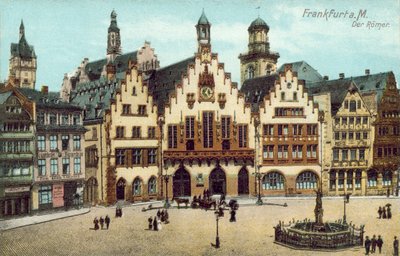 Romer, Frankfurt, Duitsland (ingekleurde foto) door German Photographer