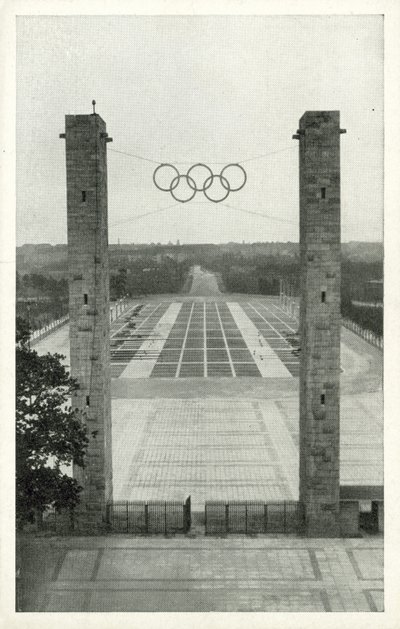 Het Reichssportfeld, Berlijn (z/w foto) door German Photographer