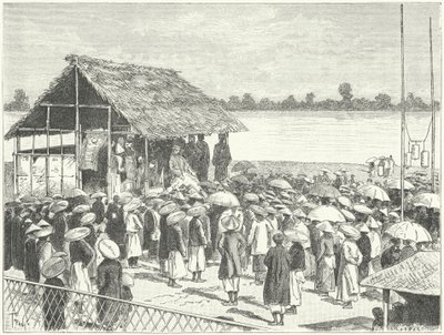Een theater in Annam (gravure) door German School