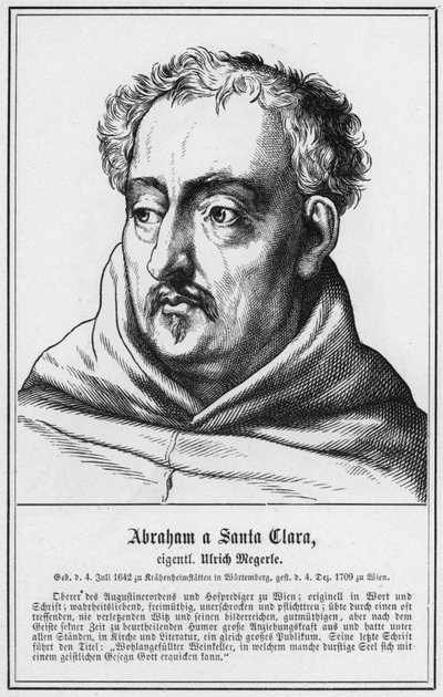 Abraham a Santa Clara, eigentl Ulrich Megerle (gravure) door German School