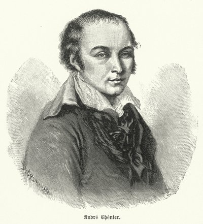 Andre Chenier, Franse dichter (litho) door German School