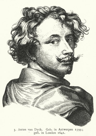 Anthony van Dyck, Vlaamse barokkunstenaar (gravure) door German School