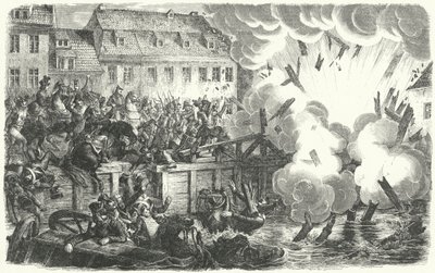 Opblazen van de Elsterbrug, Slag bij Leipzig door German School