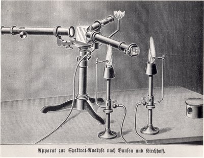 Bunsen-Kirchoff spectroscoop uitgevonden door Robert Bunsen (1811-99) en Gustav Kirchoff (1824-87) in 1859 door German School