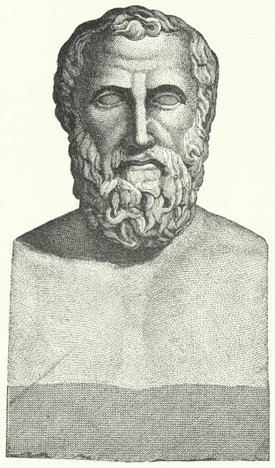 Buste van de oude Griekse dichter Archilochus door German School