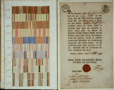 Campagnelinten en dienstrecord van een soldaat in het Koninklijk Pruisische Leger, 1778 door German School