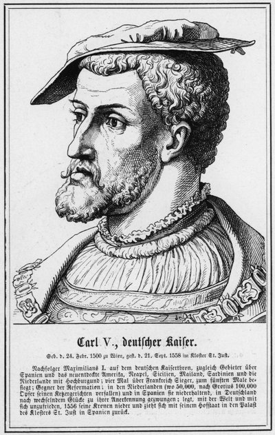 Karel V, Duitse Keizer (gravure) door German School