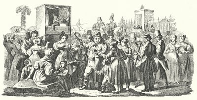 Carnaval in het Stuttgartse district Cannstatt, herfst 1835 (gravure) door German School