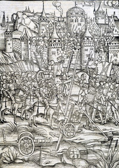 Beleg van Caseau fort - Gravure, Duitsland door German School