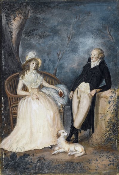 Charlotte von Stein en Johann Wolfgang von Goethe in gesprek door German School