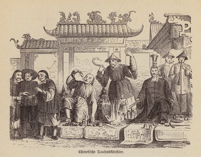 Chinese artiesten (gravure) door German School