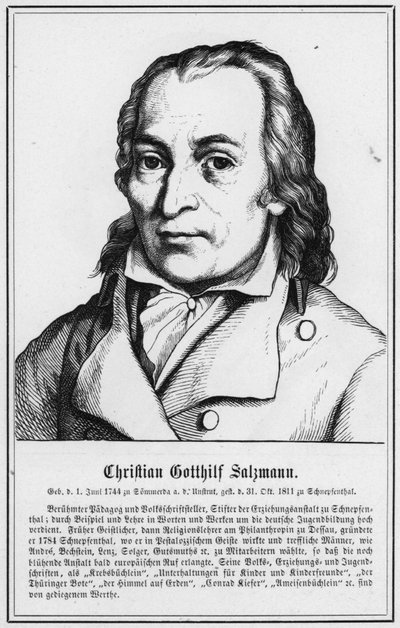 Christian Gotthilf Salzmann (gravure) door German School