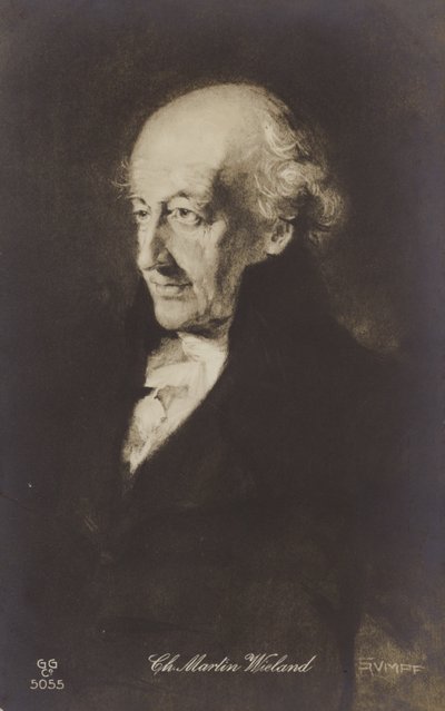 Christoph Martin Wieland (1733-1813), Duits dichter, schrijver en vertaler (litho) door German School
