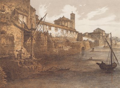 Cloaca Maxima, Rome (kleurenlitho) door German School