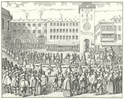 Kroningsprocessie van Matthias, Heilige Roomse Keizer in 1612 door German School
