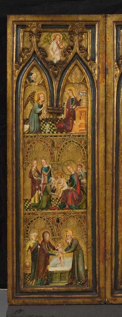 Kruisiging drieluik (voorheen bekend als het Estouteville Drieluik) (linkervleugel), c.1374 door German School