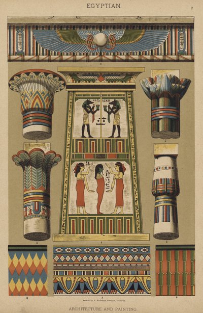 Egyptisch, Architectuur en Schilderkunst door German School