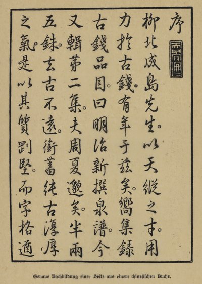 Exacte kopie van een pagina uit een Chinees boek door German School