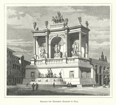 Fontein van Alexander Severus, oud Rome door German School
