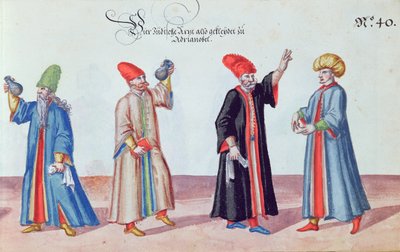 Vier Joodse dokters uit Adrianopel, Turkije, ca. 1600 door German School