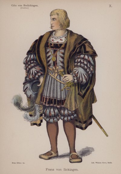 Franz von Sickingen, uit Götz von Berlichingen door Goethe door German School