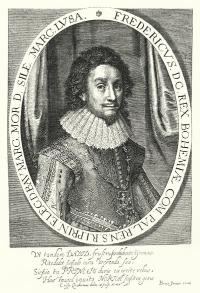 Frederik I, koning van Bohemen, de Winterkoning (gravure) door German School