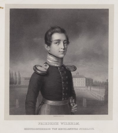Frederik Willem, erfelijke groothertog van Mecklenburg-Strelitz (litho) door German School