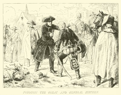 Frederik de Grote en generaal Ziethen door German School