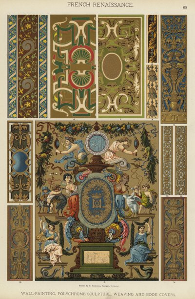 Franse Renaissance, Muurschildering, Polychrome Beeldhouwkunst, Weven en Boekomslagen door German School